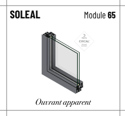 Profilé soleal module 55, ouvrant apparent