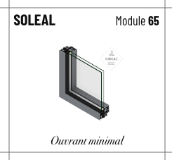 Profilé soleal module 55, ouvrant apparent