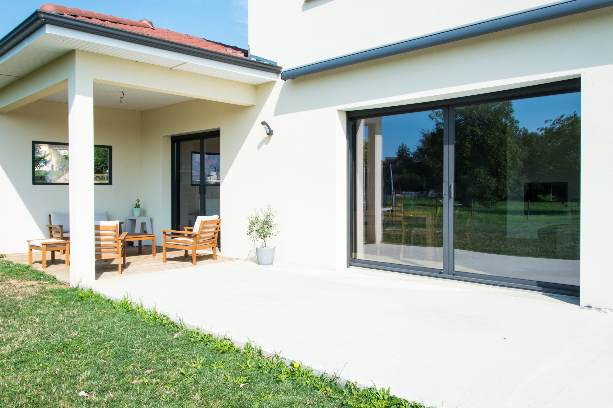 coulissant aluminium sur construction neuve